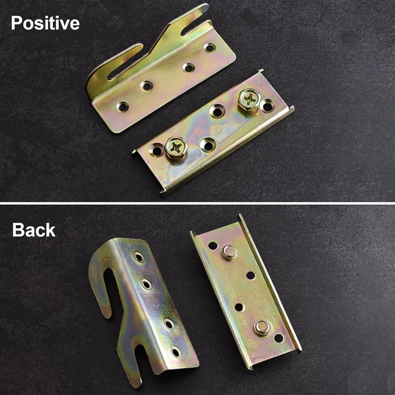 Fulycin 4 Sets Bed Rail Brackets,Heavy Duty Bed Frame Brackets Bed Fittings Wooden Bed Frame Connectors with Screws - Image 3